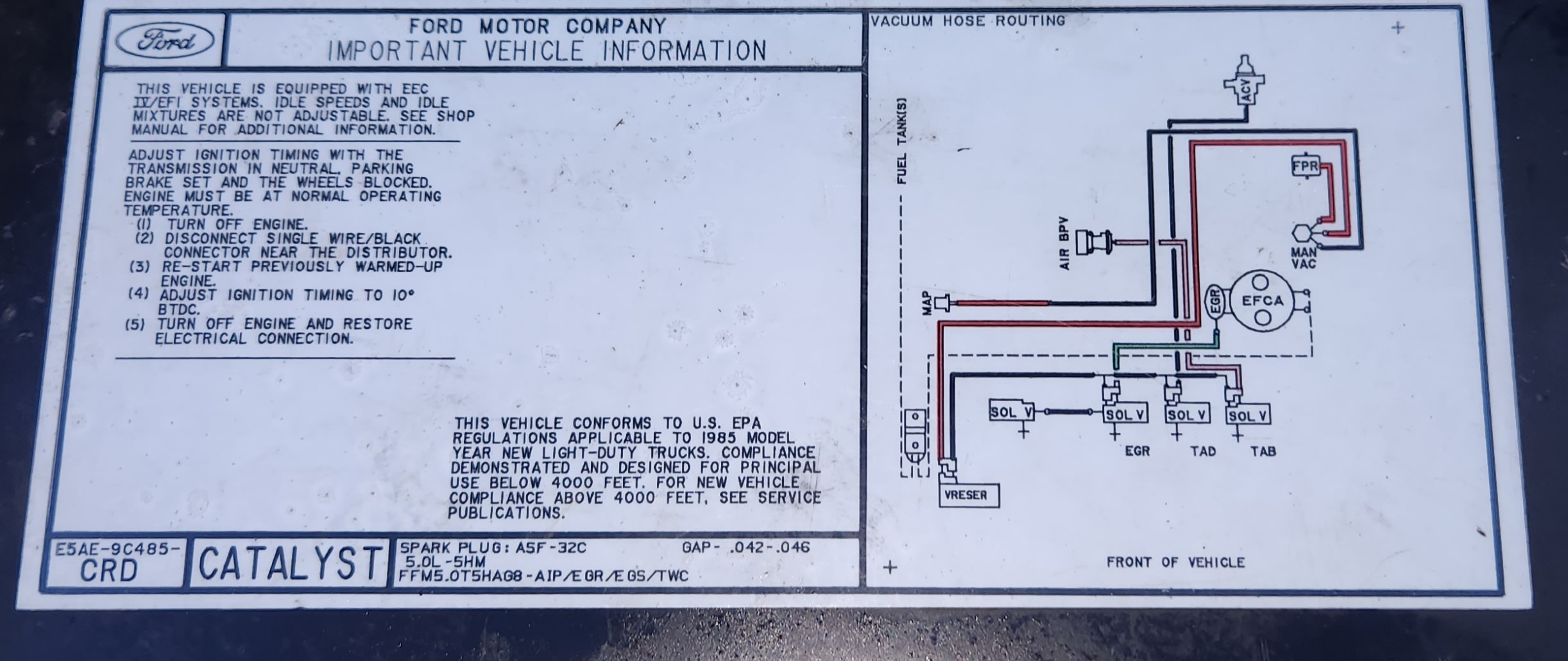 Radiator support decal