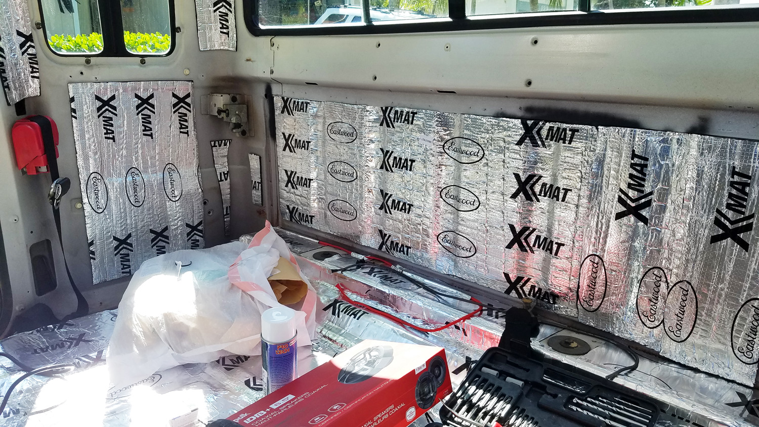 Dynamat on 1985 F150 Interior Rear Cabin Wall