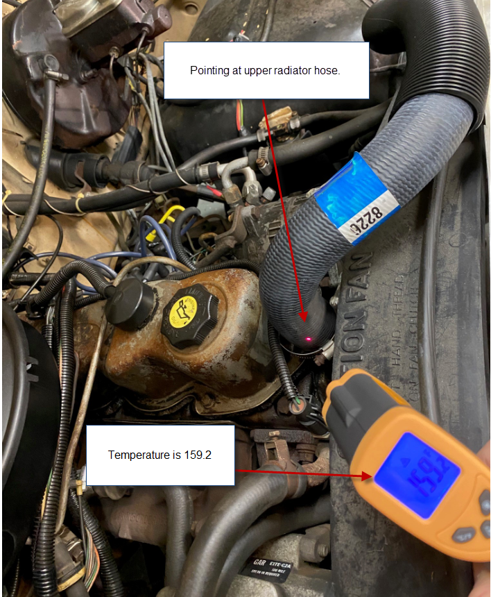 Temp at upper radiator hose